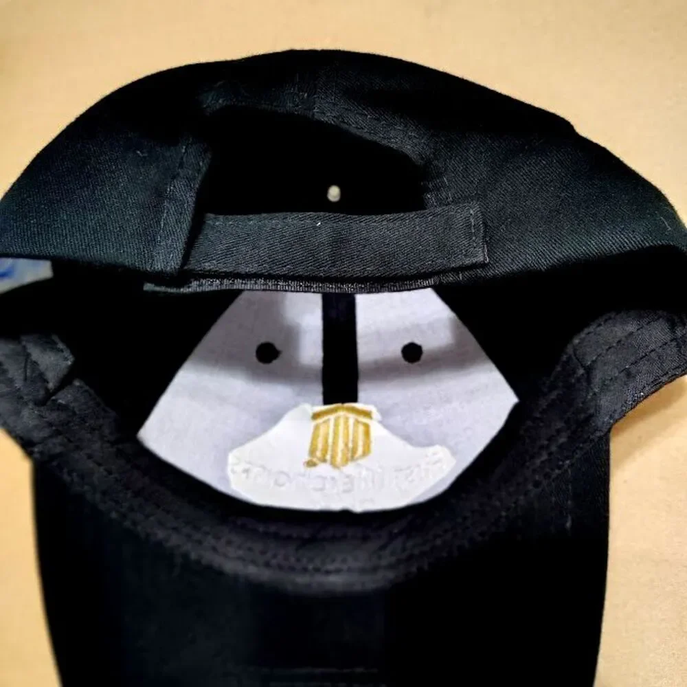 First Merchant Bank Black Baseball Cap Embroidered Logo Adjustable KC Cotton